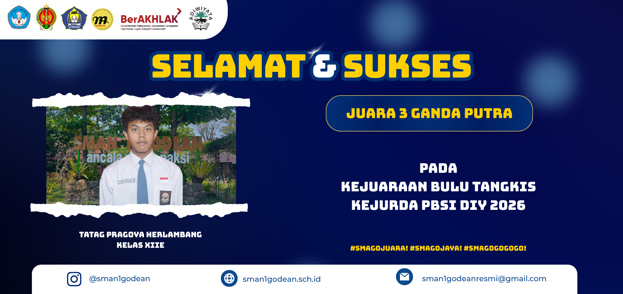 Juara 3 Ganda Putra Kejuaraan Bulu Tangkis Kejurda PBSI DIY 2026