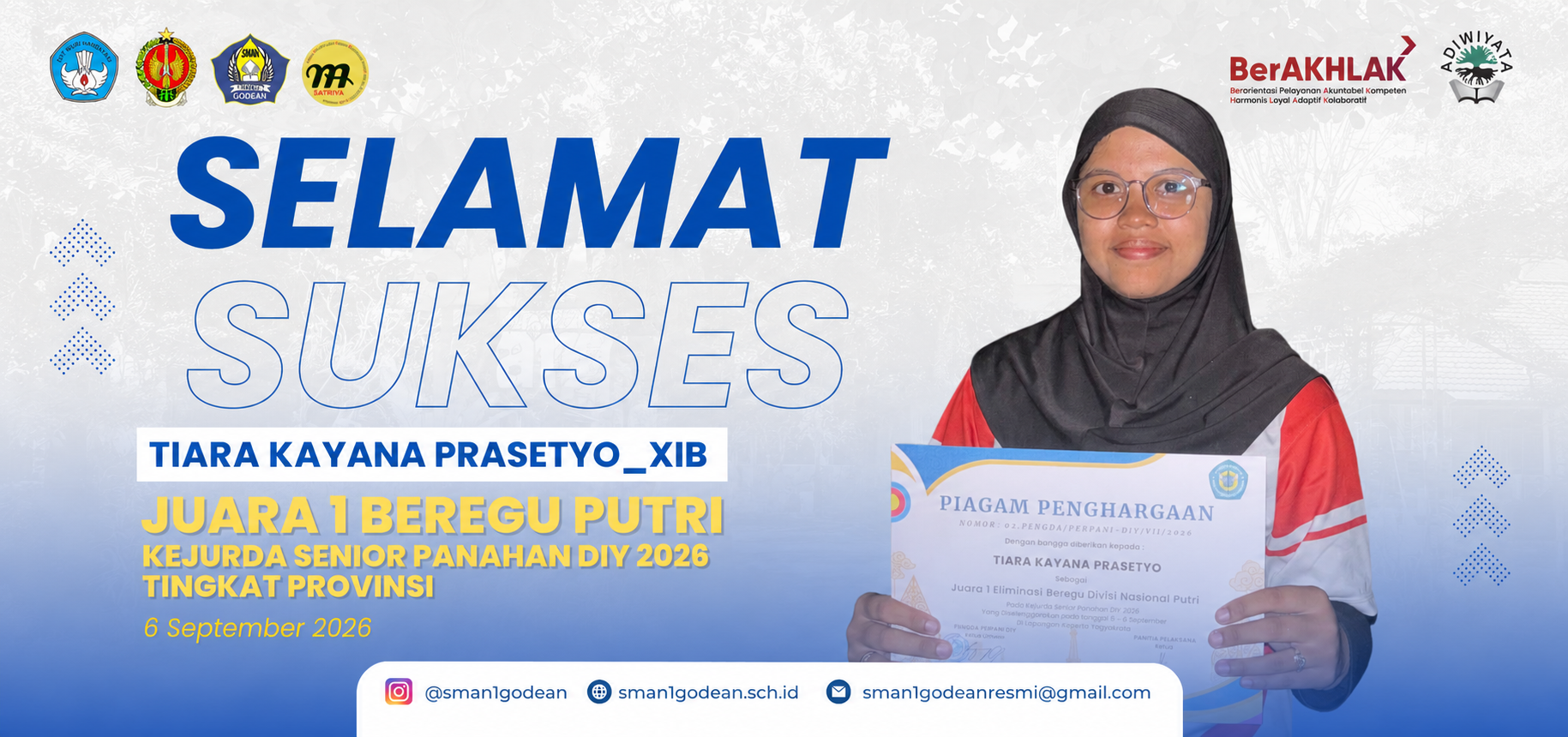 Juara 1 Beregu Putri Kejurda Senior Panahan DIY 2026 Tingkat Provinsi
