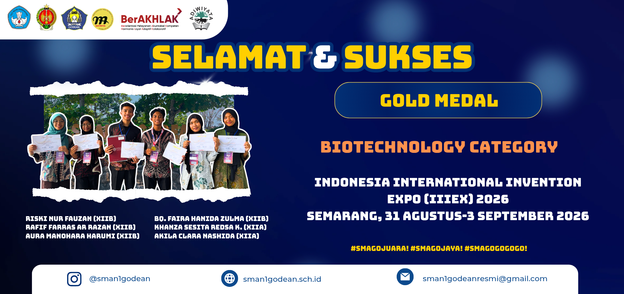 Gold Medal Biotechnology Catagory Indonesia International Invention Expo (IIIEX) 2026