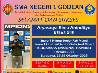 Juara I Kejuaraan Nasional HAPKIDO Nomor Hyung Senior Pair Mixed dan Hosinsul Senior Outorized Mixed Tahun 2025